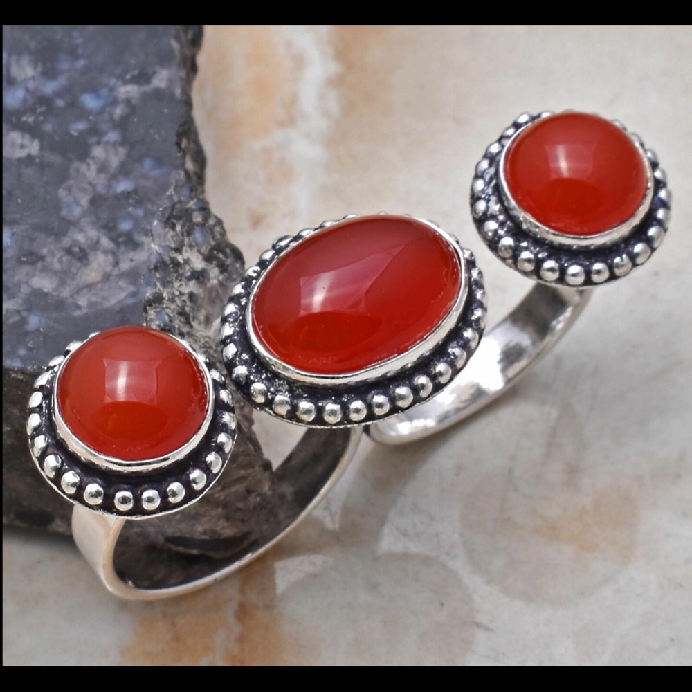 Fun Carnelian Two Finger Ring